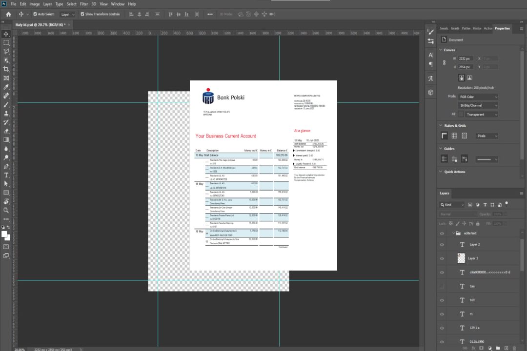 Modèle Word et PDF de déclaration d'entreprise de PKO Bank Polski template Modèle Word et PDF de déclaration d'entreprise de PKO Bank Polski template